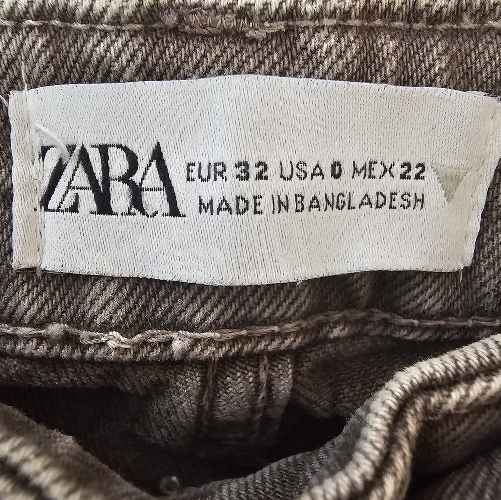 Zara split hem high rise jeans